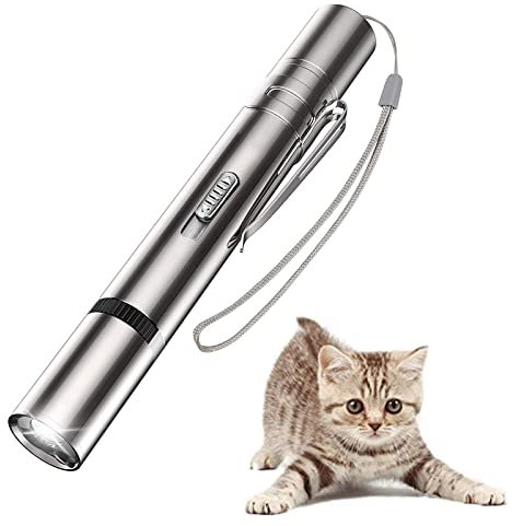 HONGP Cat Toys,LED Pointer 7 in 1 Function Cat Chaser Toys -USB Rechargeable Interactive Exercise Multi Pattern Light Toy Training Tool