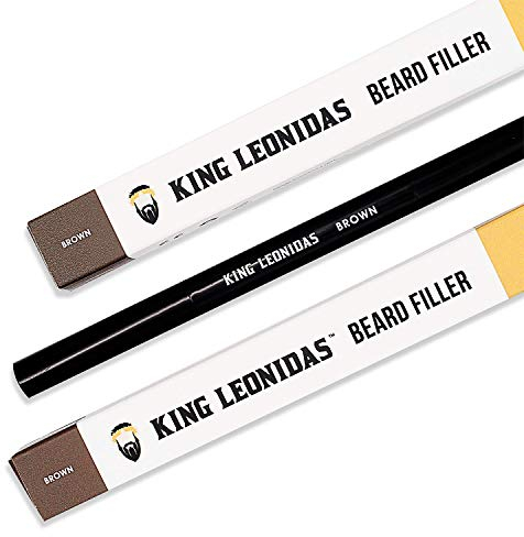 King Leonidas Beard Pencil Filler para hombres (marrón), lápiz delineador de barba resistente al agua para marcar y detallar barbas irregulares, modelador y definidor de barba para hombres