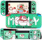DLseego Kompatibel mit Switch Skin Sticker, Anime Pattern Wrap Vinyl Peau Komplett Faceplate Cover Decals, Konsole & Joy-Con Controller & Dock Protection Aufkleber Zubehör für Switch-Grün