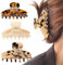 3 pinzas para el pelo Tortoise Claw para mujer, 3,5 pulgadas, con estampado de leopardo, diseño vintage francés, mandíbula grande para cabello grueso, fino, rizado, liso y largo