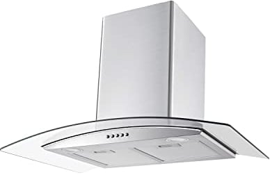 electriQ 75cm Curved Glass Chimney Cooker Hood - Stainless Steel