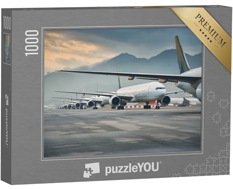 puzzleYOU: Puzzle 1000 Teile „Geparkte Flugzeugflotte“ – aus der Puzzle-Kollektion Flughafen, Flugzeuge