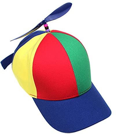 MEGAUK Eltern-Kind Mütze Hubschrauber Propeller Mütze Helikopter Basecap Lustige Baseball Cap Baseballmütze für Party Weihnachten (Blau Erwachsener)