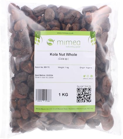 Mimea Kola Nut Whole Dried | 1kg | Quality Ingredients | Source of Caffeine | Natural | No Additives | Herbal Remedy