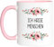 Hey!Print Ich hasse Menschen Tasse Rosa mit Spruch lustig sarkastisch humorvoll Kaffeetasse mit Blumen Motiv Geschenk