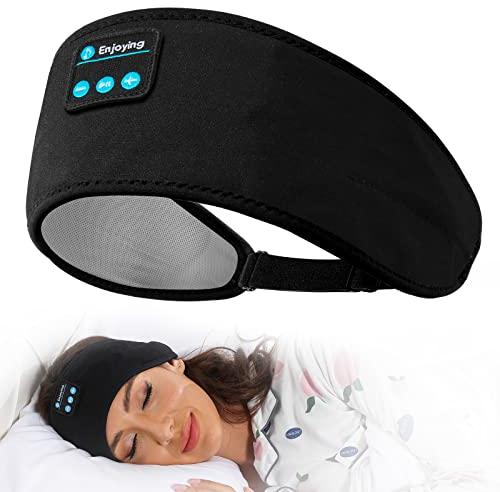 Perytong Auriculares para dormir con Bluetooth ajustables y suaves, con altavoces integrados, perfectos para entrenamiento, correr, yoga, viajes, insomnio