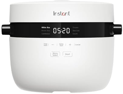 Instant Pot Reiskocher & Dampfgarer, 2,8 L (12 Tassen) – Antihaft-Kochtopf, spülmaschinenfest, Dämpfeinsatz aus Edelstahl, Messbecher, Reislöffel – mit Schongarer- und Sauté-Funktion