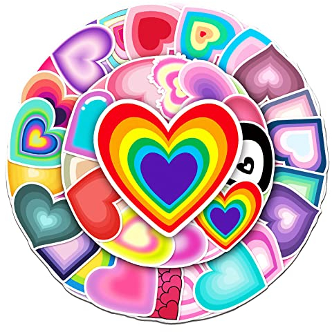 Thrcat Love Stickers Wasserflaschen-Aufkleber, wasserdicht, für Skateboard, Laptop, Computer, Handyhüllen, Gitarren, Kühlschrank, Becher, Fahrrad-ästhetische Kinder, Jugendliche, Erwachsene, 50 Stück