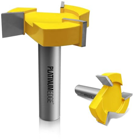 PLATINUMEDE CNC Planfräser für Oberfräse, 3 Flügel Planfräser, 12.7 mm Schaft, 51 mm Schnitt Durchmesser, Hobelfräser, Spoilboard Oberfläche Fräser Bit, für Holzbearbeitung