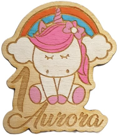5 STÜCK Personalisierter Holzmagnet Regenbogen-Einhorn als Gastgeschenke zum Geburtstag oder zur Taufe. Danke Geschenke Babyparty Baby Shower Kommunion Kinderggeburtstag Party Mitgebsel