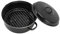Natudeco Oval Roaster Enamel Hollow Roaster Turkey Roasting Pan Oven Roaster Tin with Lid Roasting Dish for Barbucue Sweet Potato Steak for Home Kitchen Camping 24cm