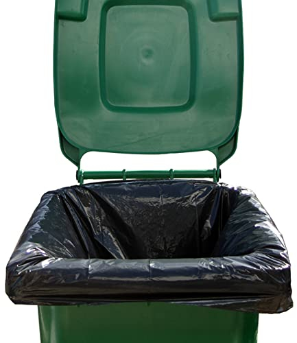 100 XL Black Wheelie Bin Liners Bags Clear Heavy Duty Refuse Sacks Strong Large Pack