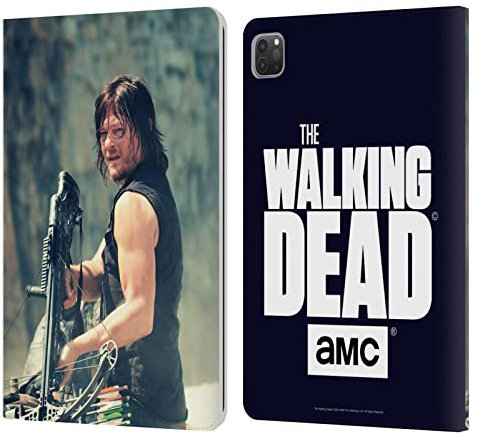 Head Case Designs Licenciado Oficialmente AMC The Walking Dead Arquero Daryl Dixon Carcasa de Cuero Tipo Libro Compatible con Apple iPad Pro 11 2020/2021 / 2022