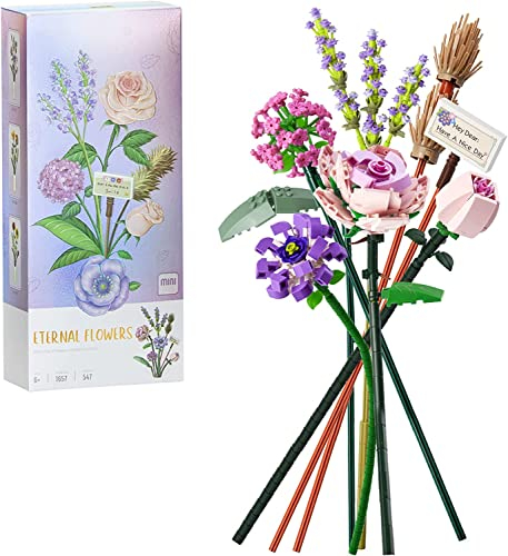 Auspcers Kit de Construction de Bouquet de Fleurs, Adult Botanical Collection Set, Accessoires Décoratifs Créatifs pour la Maison(547 Pieces)