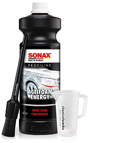 Sonax ActiFoam Aktivschaum (1L) hochkonzentrierter Premium Snow Foam + chemicalworkz Messbecher - dichter Schaum für eine schonende Vorwäsche - pH-neutrales Auto Snow Foam Shampoo | 2-teilig