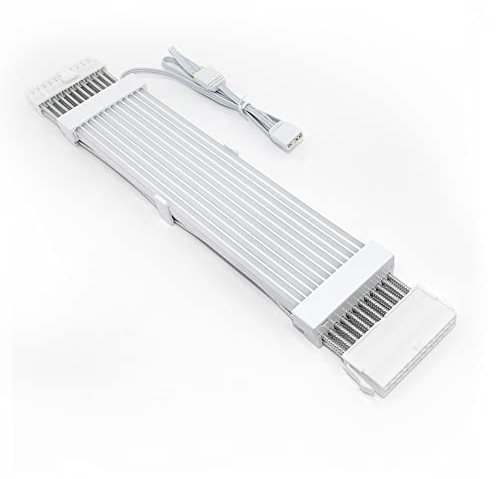 Puooifrty ARGB PSU Cable 24 Pin ATx PSU Extension RGB Cable Color Line ARGB Streamer Transfer Adapter for Computer, ATx 24Pin