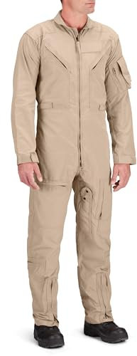 Propper Men's Poly Cotton Twill 27/P Flyers Coverall Jumpsuit, Tan, Medium