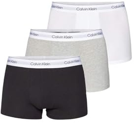 Calvin Klein, Men's, Trunk 3Pk 000NB3963A, Multi (Grey Heather, White, Black), S