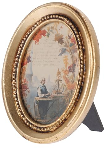 Garneck Bilderrahmen dekorativer Fotorahmen kreativer Fotorahmen Vintage- Vintage Fotohalter bild halter Oval Wandbehang Europa Wandschmuck kleiner Fotorahmen Harz