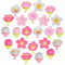 Yezmo 24PCS Flower Shoe Charms, Cherry Blossom Sakura Shoe Charms for Girls Women Wristband Bracelet Clog Birthday Party Gifts (mix)