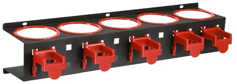 DimyFew Spray Bottle Storage Rack, Space Saving Metal for Workshop Shelf, 5 Hooks Included