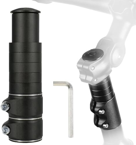 ZIGefofo Elevador Manillar Bicicleta Aluminio 28,6 mm Elevador de Potencia de Bicicleta Adaptador para Manillar de Bicicleta para Ciclismo Bicicleta de Montaña Bicicleta de Carretera MTB - Negro