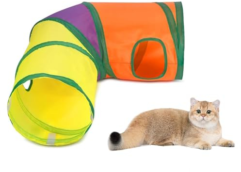 Katzentunnel oder Indoor-Katzen, interaktives Peek-a-Boo Cat Chute Cat Tube Spielzeug, Camouflage L-Tunnel