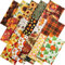 Dekaim 70-Stücke DIY Patchwork Stoff, 25.25cm, bedruckter Stoff Patchwork, Baumwolle gedruckter quadratischer Patch, verwendet für DIY Handwerk (Thanksgiving Tuch Kombination)