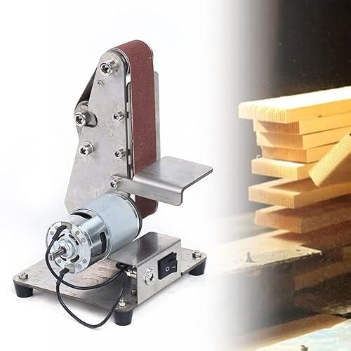 Mini Bandschleifer Elektrischer,Elektrische Bandschleifer Poliermaschine Bandschleifmaschine Metal Schleifband 600m/min 7-Geschwindigkeit Mit Spindelmotor 775