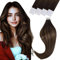 Vivien Extensions Echthaar Tape Braun Balayage Tape Extensions Echthaar Braun Ombre Menschliches Haar Lang 20Pcs 50g 60cm