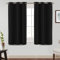 BellaHills 100% Verdunkelung Abdunkelnde Vorhänge Schlafzimmer Ösenvorhang 2er Set H 137 x B 117 cm Gardinen Schwarz Blickdicht Übergardinen mit Ösen Verdunkelungsvorhang Thermovorhang