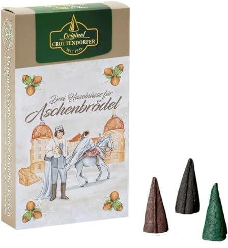 Rudolphs Schatzkiste Räucherkerzen-Display DREI Haselnüsse für Aschenbrödel ® Standard-Größe mit 3 verschiedenen Weihnachtsdüften, Sortiert BxHxT 6,5x10,5x2cm NEU Duftkerze Räucherstab Rauchen