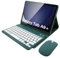 HLTOOP Keyboard Case for Samsung Galaxy Tab A9 Plus/A9+ 5G 11 Inch (SM-X210/X216/X218), Detachable Bluetooth Keyboard, Pencil Holder,Dual Mode Mouse,Deep Green