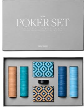 Klassisch – Poker-Set | ABS-Chips, Papierverpackter Koffer, Anleitung in EN, FR & DE, 36,6 x 22,6 cm, 1,6 kg