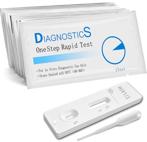 10 Test (HIV) Rapido, Autotest Test rapido HIV, Autotest per Rilevamento Anticorpi HIV, Autovalutazione facile da utilizzare, Sensibile e Affidabile con Risultati