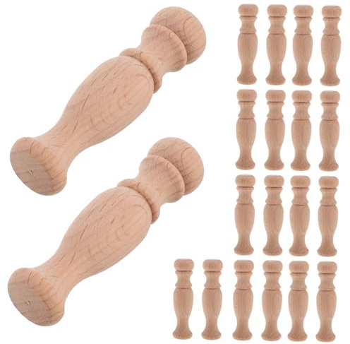 OUNONA 20 Stücke Römischen Hauptstadt Baluster Spindeln Sticks Für Handwerk Holz Handwerk Römischen Säule Stehen Beige Holz