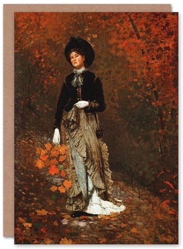 Artery8 Winslow Homer Art Card Autumn Oil Painting Woman Portrait
