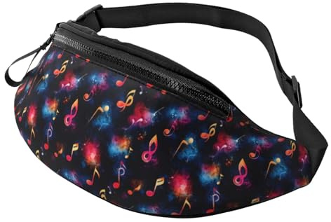 Gürteltasche mit Regenbogen-Noten-Aufdruck, für Damen und Herren, Sport-Hüfttasche, Gürteltasche für Reisen, Wandern, Laufen