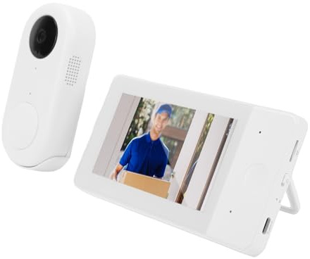 Luocute Doorbell Camera Wireless, 4.3 Inch Screen 150m Range No WiFi Needed, IP65 Water Proof Rechargeable Battery Two Way Audio, with 115 Wide Angle for Home Office Apartment