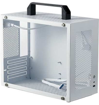 YUEHISY X2 ITX PC Case, Portable MATX Compatible Case with Removable Handle, Supports 335mm GPU, 6 Fans, for Gaming and Compact Workspace Builds