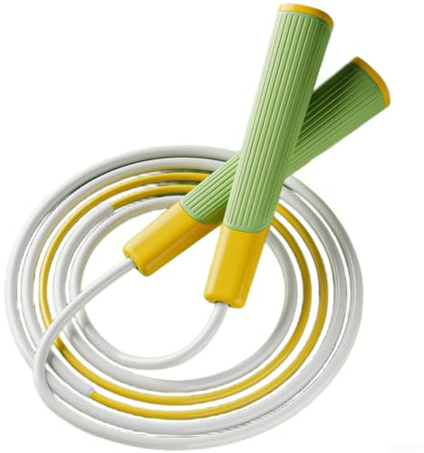 Corda per saltare con perline per bambini, lunghezza regolabile 2,8 m, per allenamento fitness e sport scolastici, manici ergonomici antiscivolo, design segmentato in viola chiaro