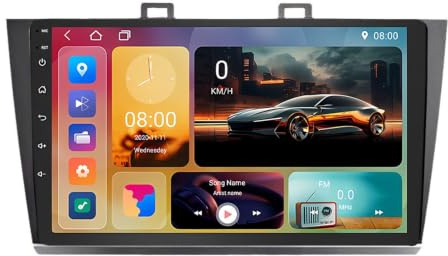 Autoradio 2 DIN,pour Subaru Legacy Outback 2015-2018 avec Carplay sans Fil, Android Auto Android 15 Bluetooth Radio, écran Tactile 9 Pouces, Navigation, WiFi, SWC(H5 4G+64G)