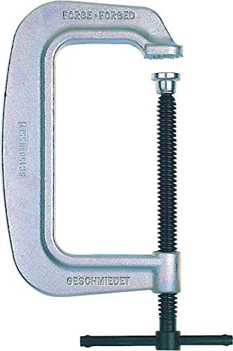 BESSEY C-Schraubzwinge SC120 | 120 mm Spannweite | 1800 kg Spannkraft | Robuste Ganzstahl C-Schraubzwinge mit hoher Spannkraft für kraftvolles, präzises und sicheres Fixieren von Werkstücken
