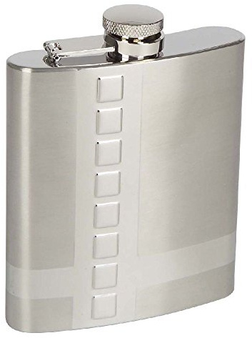 Haller Unisex – Erwachsene Flachmann Edelstahl 200ccm, Silber, 200