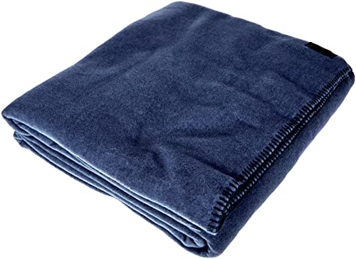 Zoeppritz Decke in der Farbe: Dunkelblau, aus 65% Polyester, 35% Viscose hergestellt, Größe: 160x200 cm, 103291-540-160x200, 540 Indigo