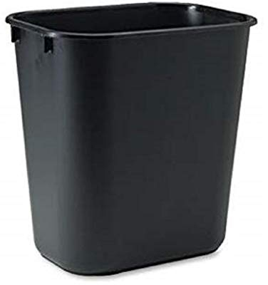 Rubbermaid Commercial Rubbermaid 295500BK Deskside Plastic Wastebasket, Rectangular, 3 1/2 gal, Black