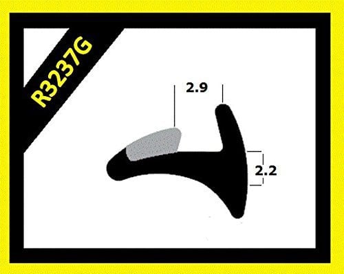 Rubber Door and Window Seal - Black - R3237G - uPVC Wedge Gasket (Per Metre)