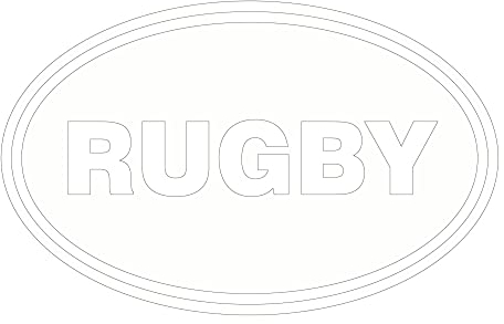 INDIGOS UG Auto Aufkleber Auto - 190x120 mm - Rugby weiß - konturgeschnittener Autoaufkleber ohne Hintergrund - Selbstklebender Sticker für Auto, Fenster, Bus oder LKW - UV-beständig & wetterfest
