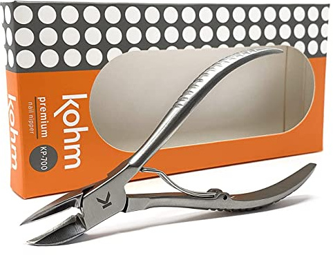 Kohm Ingrown Toenail Clippers | Super Control Cuticle Trimmer & Wide Jaws – Precision Stainless Steel Nail Nippers for Thick & Ingrown Nails | Podiatrist-Recommended Toe Nail Cutter