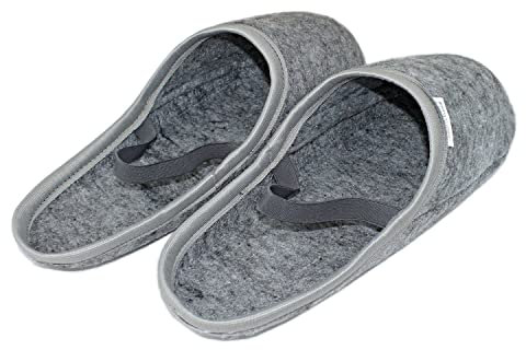 Kettelservice-Metzker Museumspantoffeln - Handwerkerpantoffeln - Filzüberschuhe 1 Paar Grau mit Stehbord